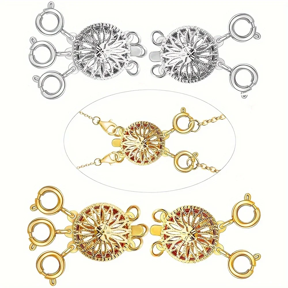

4pcs Necklace Layering Clasps Separator for Women Safety Jewelry Locking Clasp Converter Chain Extender