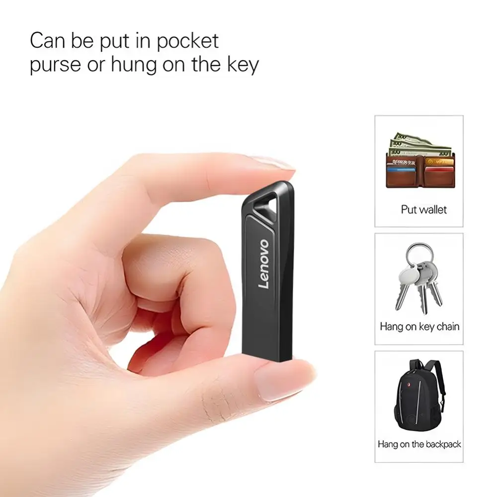 Lenovo 2TB Metal U Disk Portable Pen Drive High Speed USB 3.1 Флеш-накопитель Waterproof 1tb 512GB Memoria Usb Flash Disk For PC