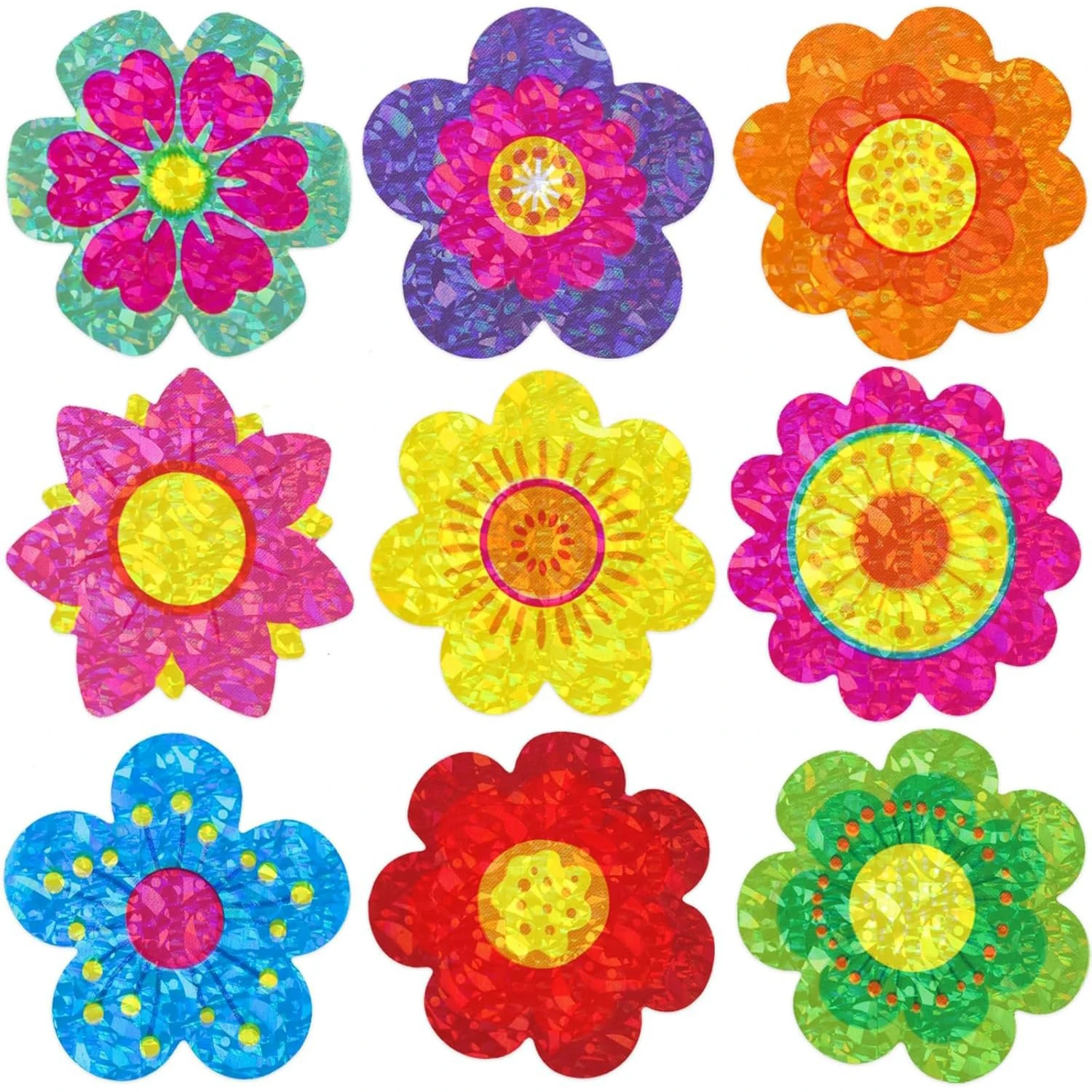 

100-500pcs Glitter Flower LabelsThank You Stickers For Party Gift Decor Stickers Small Business Packaging Sealing Stickers
