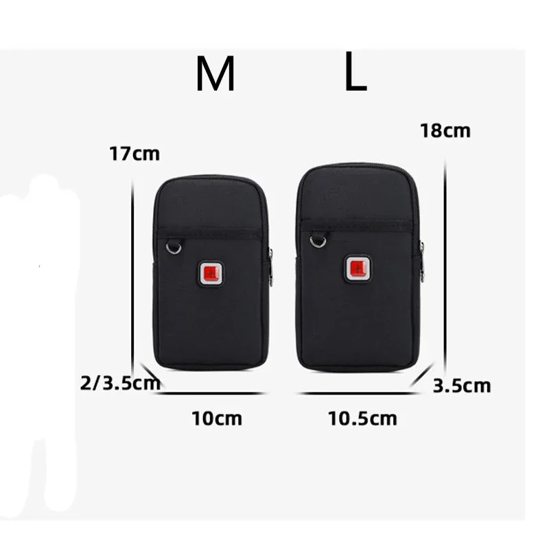 Men\'s Waist Bag Wear Belt Mobile Phone Bag Oxford Cloth Shoulder Diagonal Small Bag Waterproof Mobile Phone Bag Coin Card Pocket