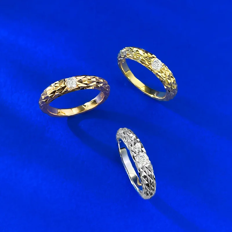 

S925 Silver Moissanite 30 Cent Dragon Scale Crushed Ice and Snow Ring Autumn and Winter New Product, Rare Zircon Inlaid Ring