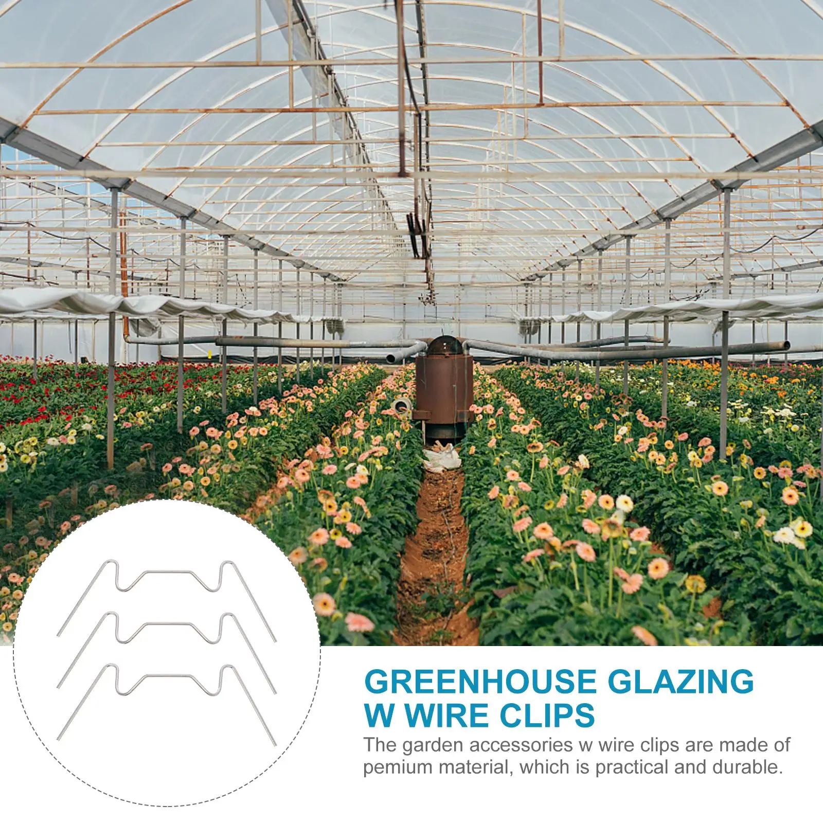 25 Pcs W-shaped Clips Stainless Metal Clamps for Greenhouse Steel Durable Simple Design Easy Use High Performance