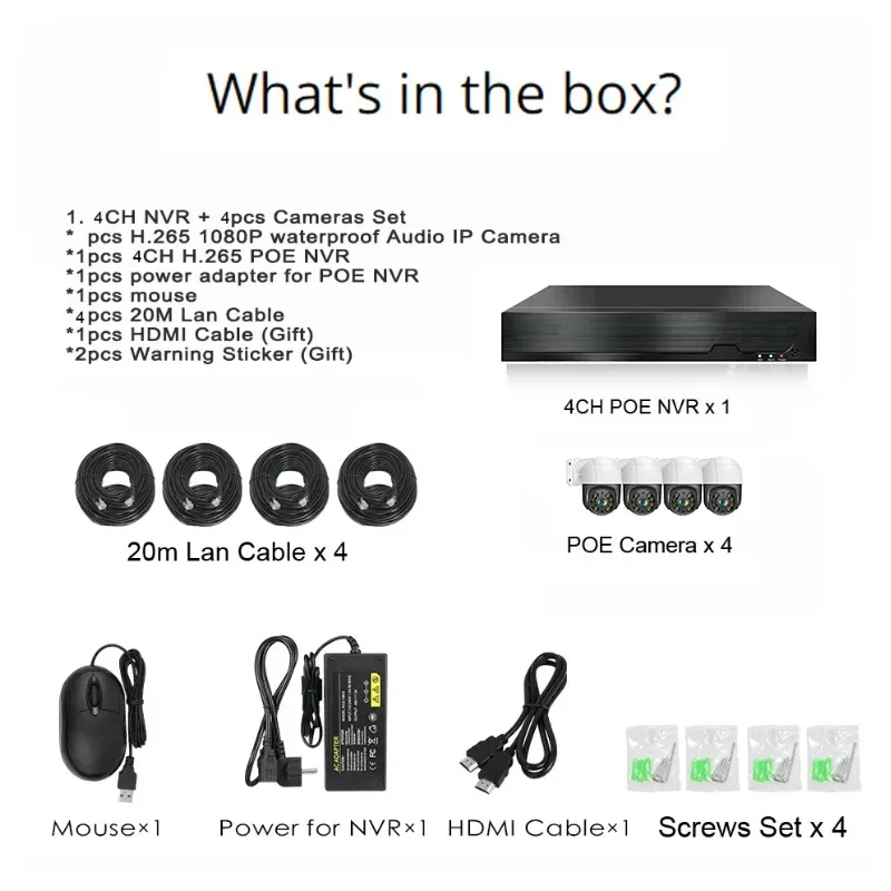 Saikiot nvr poe kit tuya poe ptz câmera cctv sistema de segurança ao ar livre à prova dwaterproof água 5mp 4x zoom tuya inteligente cctv nvr ptz kit câmera