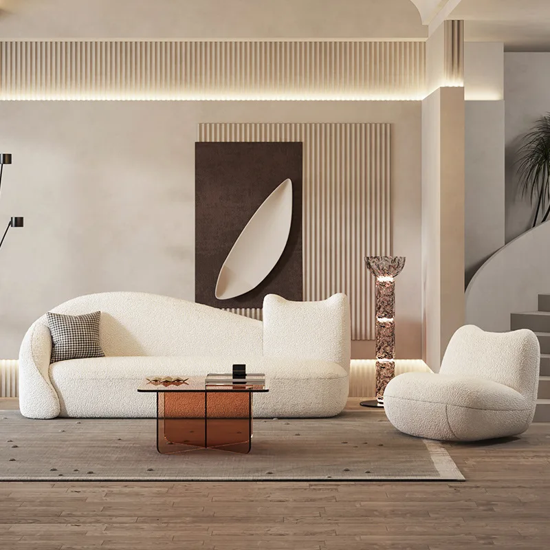 Nordic cream style sofa coffee table combination creative special-shaped rental room clothing store homestay Internet