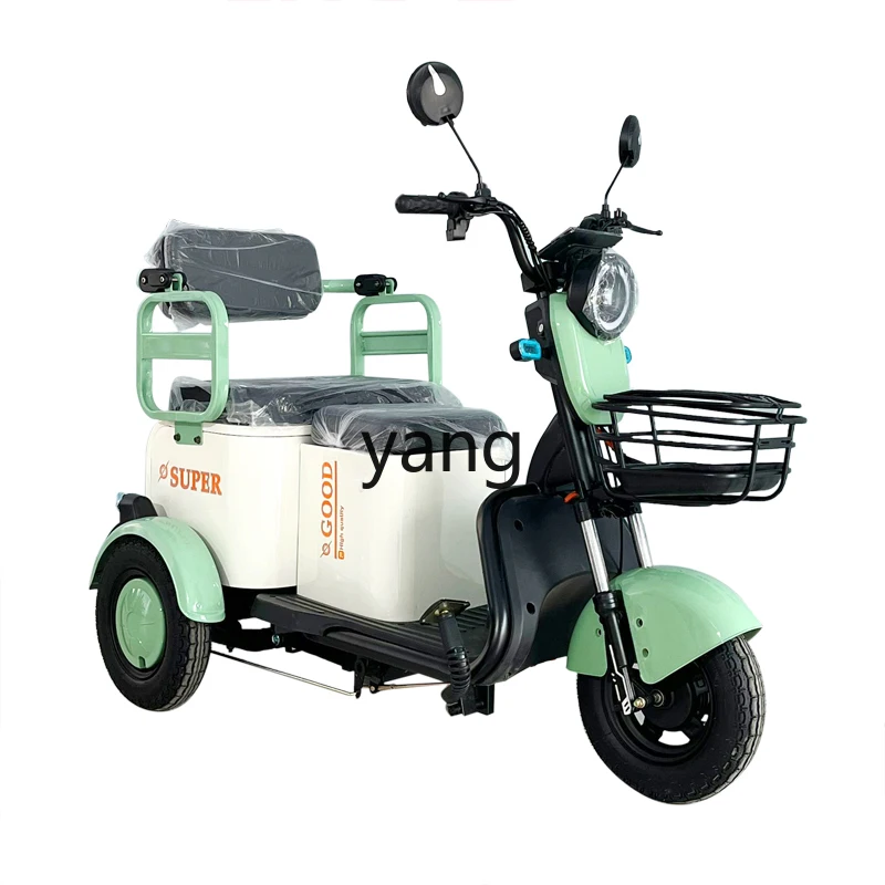 

Yjq Leisure Electric Tricycle Home Pick-up Children Adult Riding 3-Seat Small Electric Car