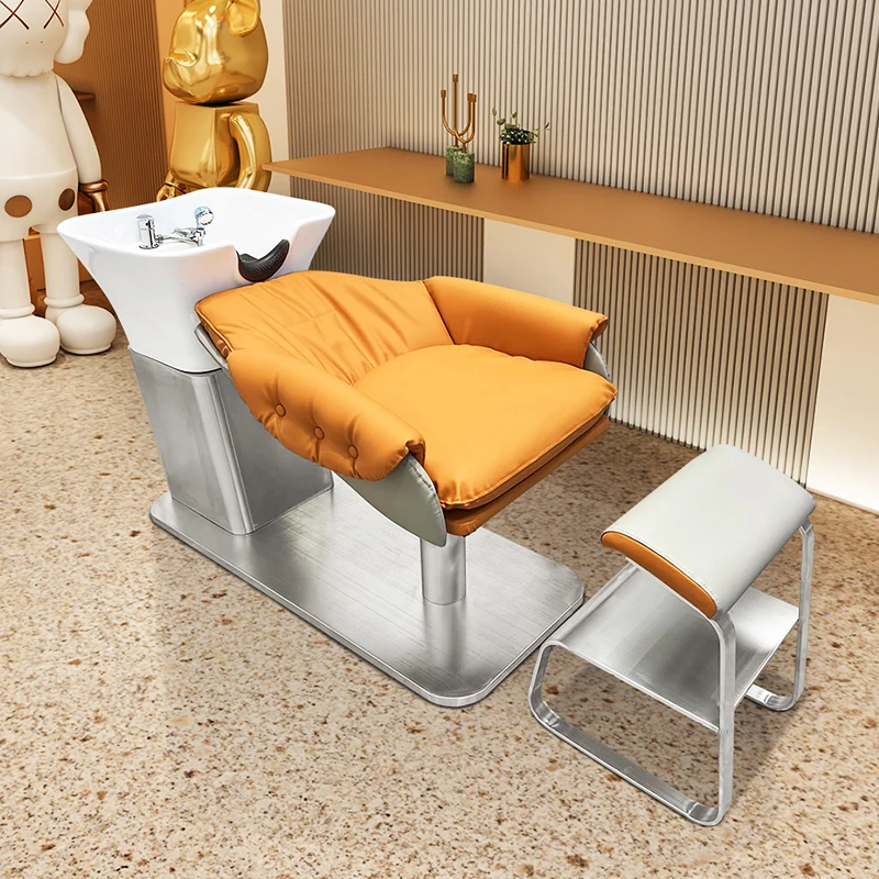 Stainless steel shampoo bed barber shop special hair salon high-end hair salon