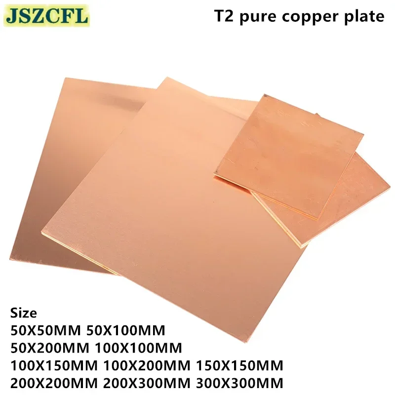 

Customized 99.9% T2 pure copper plate thick 0.3 - 10MM Copper Cu Metal sheet for CNC machining Various sizes