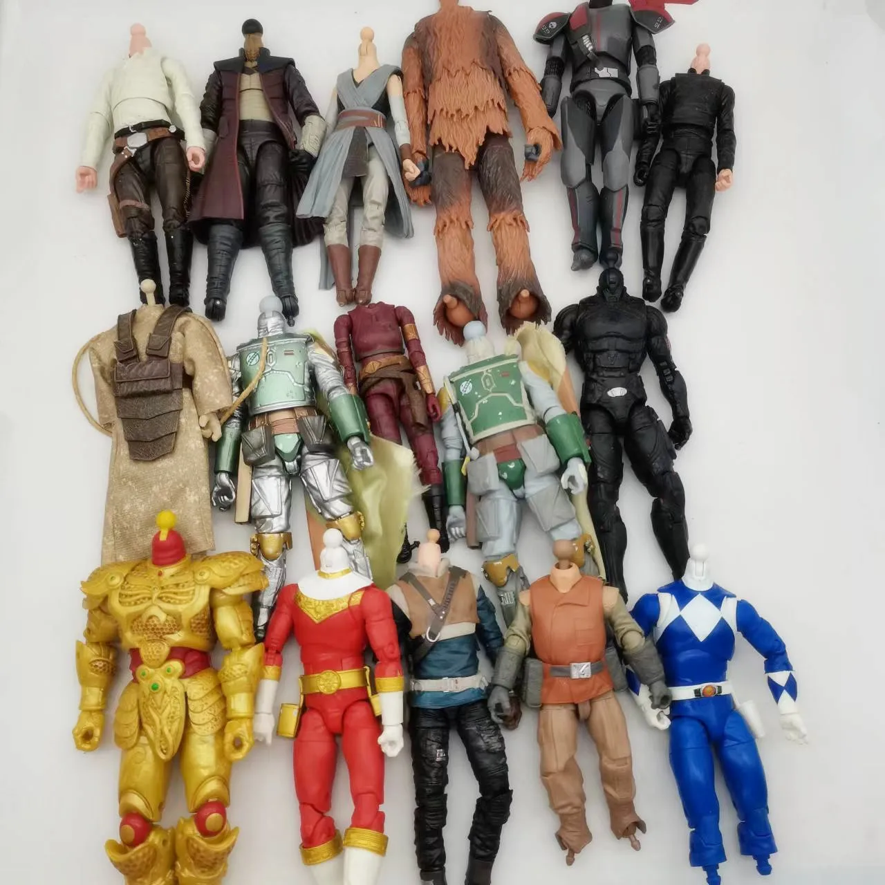 Action Figure Carbonized Mandalorian Rebel Trooper Original Star Rangers 6in Black Series Model DIY Collection Incomplete No Box