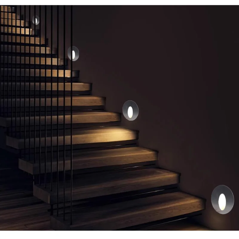 1 واط 3 واط مربع LED أضواء لدرجات السلم الألومنيوم الجدار مصباح راحة LED خطوة مصباح مسار جدار الزاوية مصباح AC85-265V الجدار ضوء DC12V #5