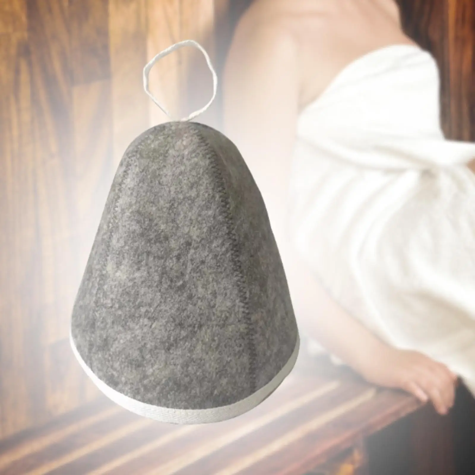 Wool Felt Sauna Cap Anti Heat Thickened Wool-Haired Felt Hat Headgear Sauna for Bathroom Sauna Hat Felt Absorbent Bath Spa Cap