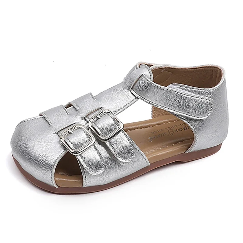

Retro Woven Children's Sandals 2025 Summer New Fashion Closed-toe Soft Soled Children's Beach Shoes Baby Casual Roman Sandals