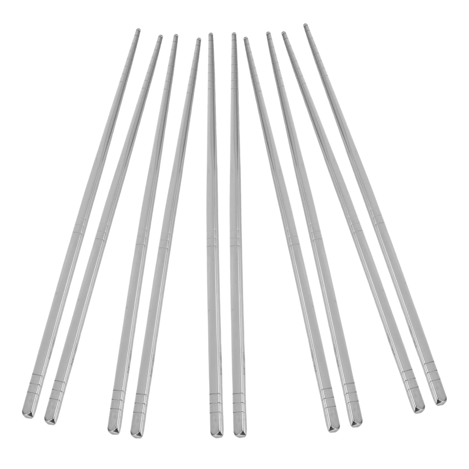 

5Pairs Metal Chopsticks Reusable Stainless Steel Non-Slip Heat Resistant Kitchen Utensil for Sushi Ramen Asian Food Cooking