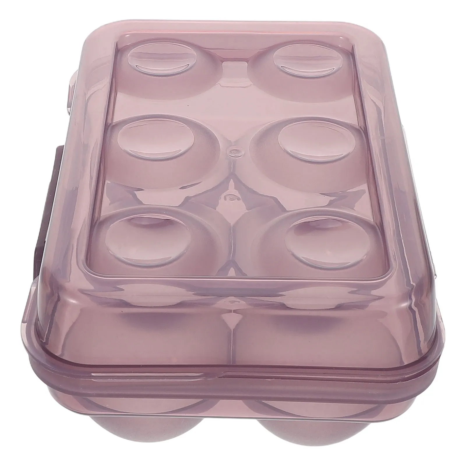 

6 Slot Egg Storage Box Transparent Purple Flat Design Portable Camping Carrier Outdoor Container Fridge PP Holder