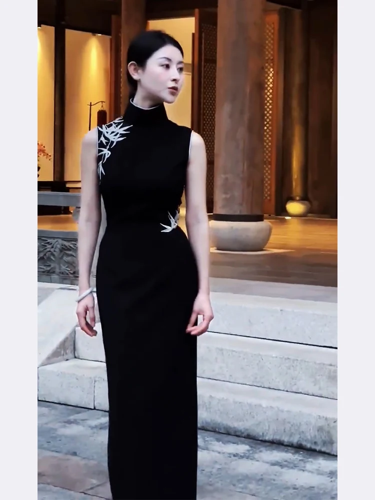 

2025 Women's Clothing Temperament printed cheongsam 0701