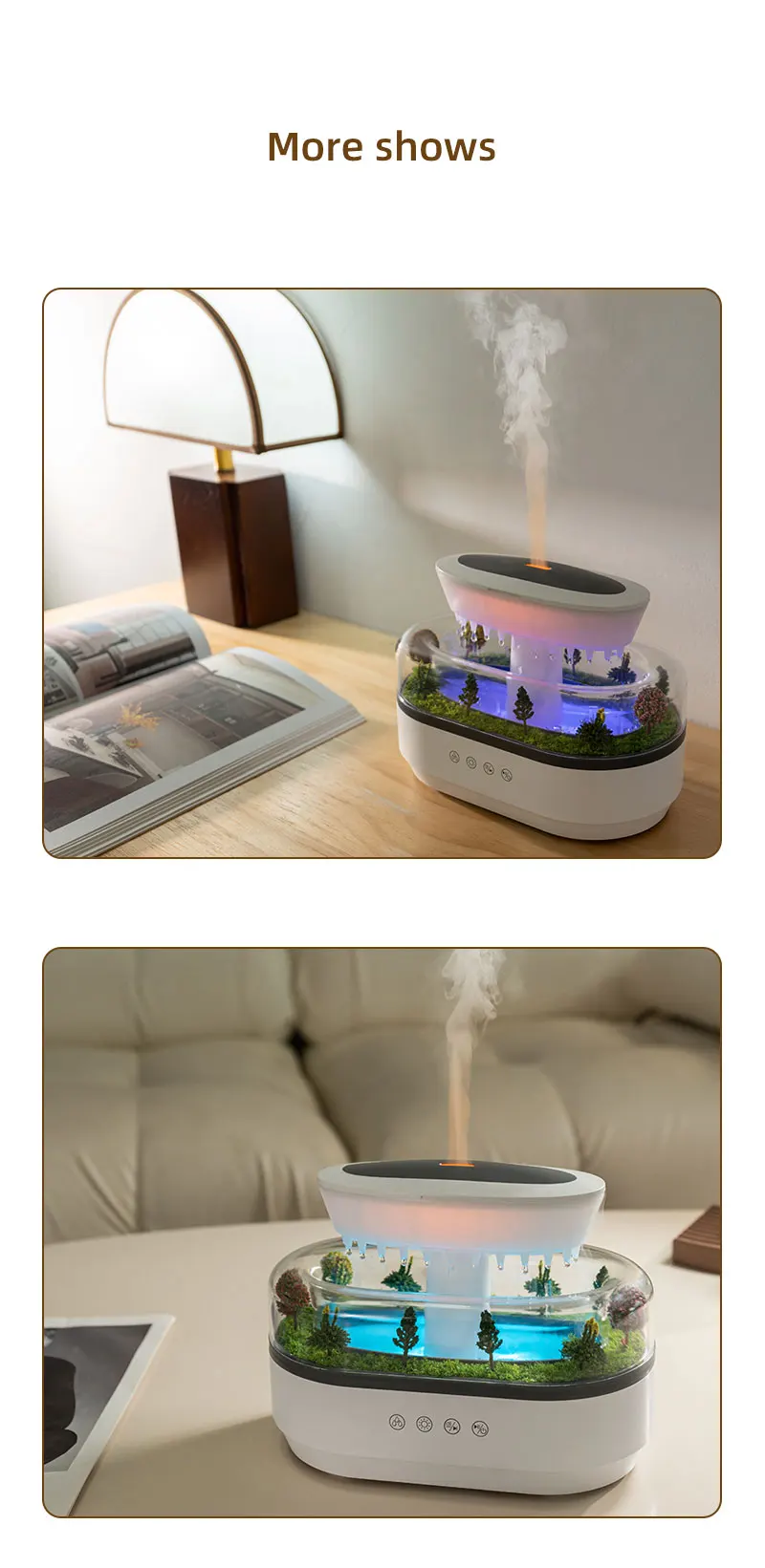 2026 Neuer Simulierter Regentropfen-Aromatherapie-Diffusor in Waldgrün mit Ätherischem Öl und Natürlichem Weißem Rauschen – Detail 16