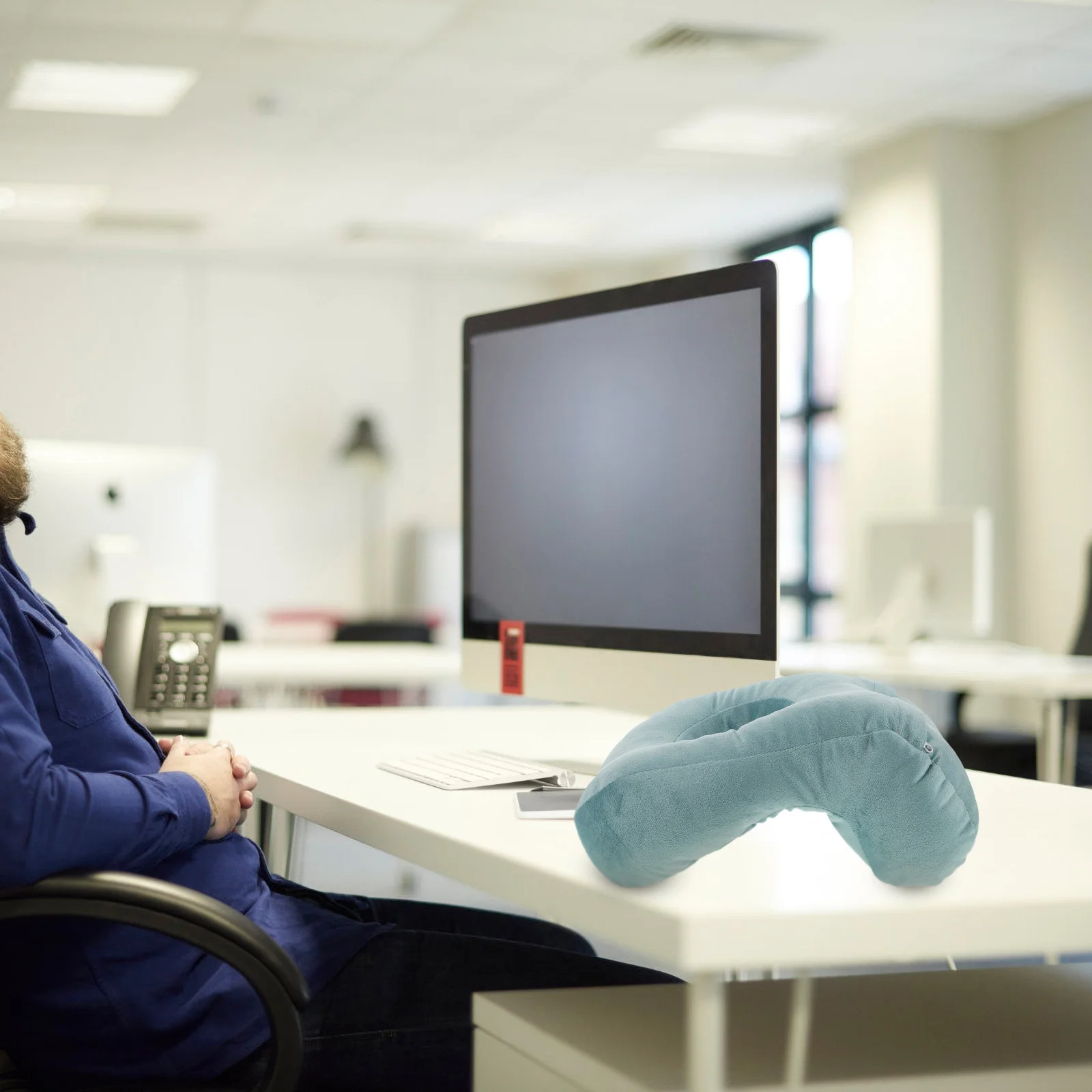 

Memory Foam Nap Pillow Sky Blue Soft Slow Rebound Office School Desk Napping Pillow Removable Washable Down Sleep