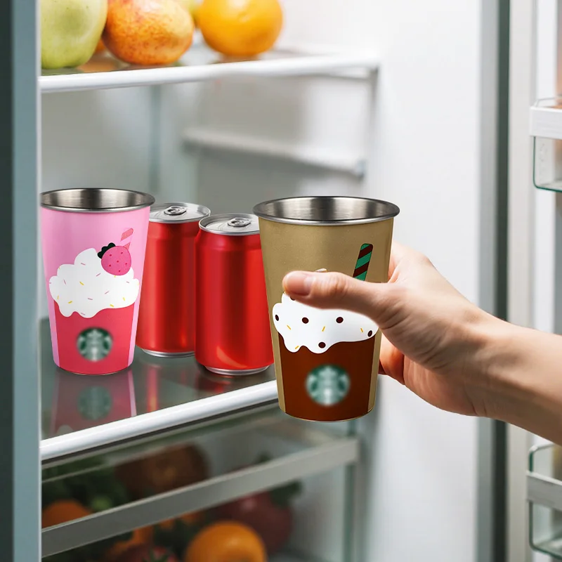 

Фирменная кофейная чашка из нержавеющей стали, меняющая цвет, холодное обесцвечивание, коллекция чашек для холодной воды, подарок на складе