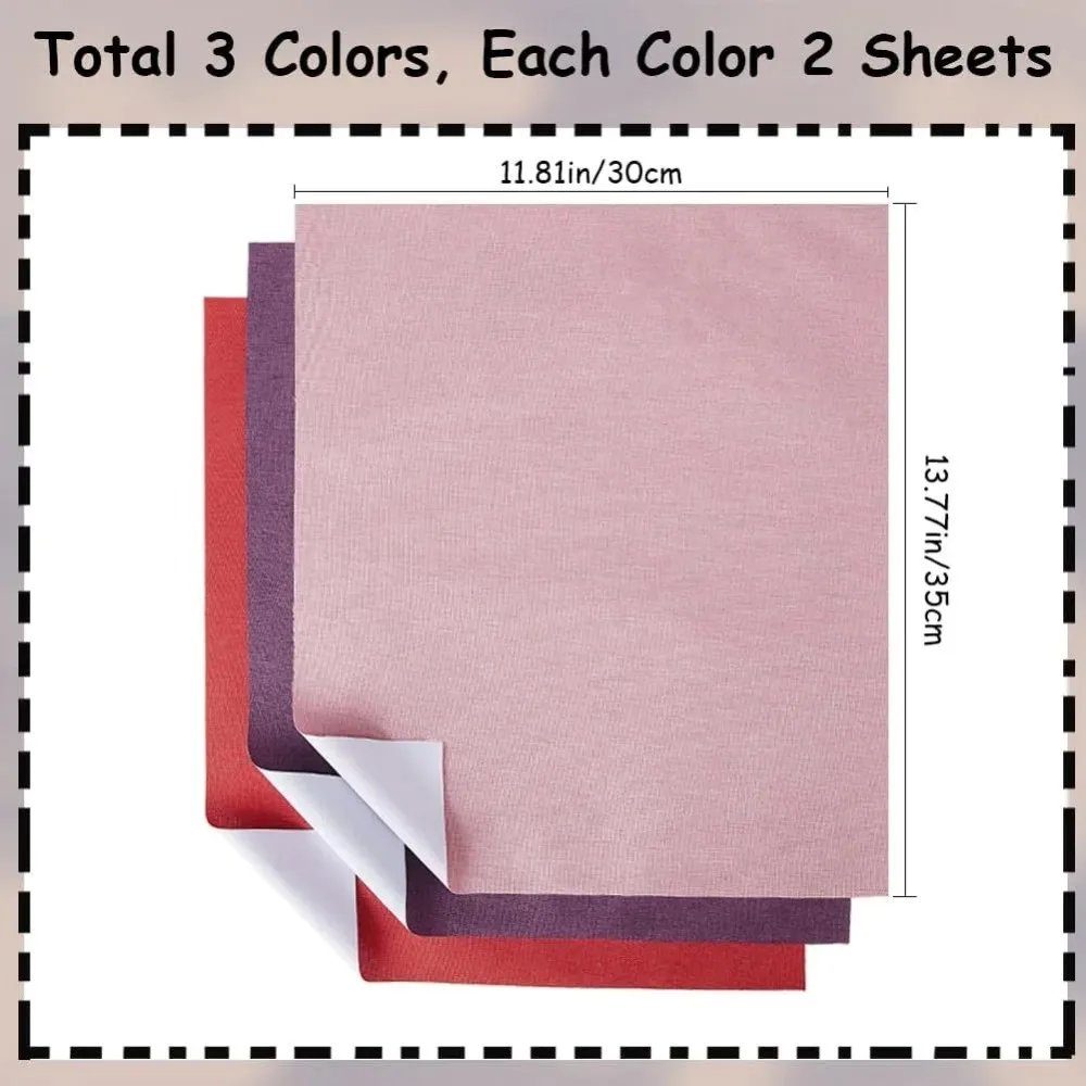 6 Sheets Self‑Adhesive Linen Binding Covers 35x30cm DIY Craft Album Notebook Gift Box Decoration BookRepair Handmade Art Supply