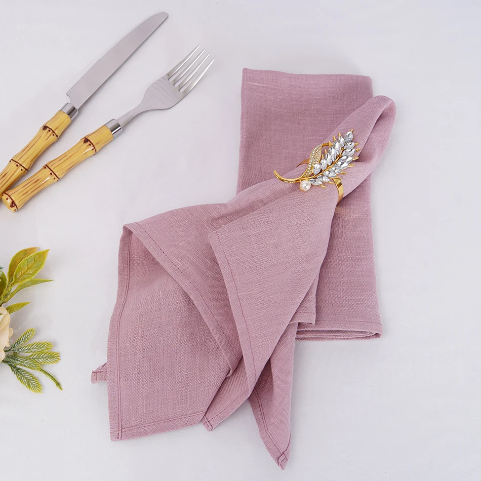6PCS 100% Linen Table Napkins,30x45cm Natural Material ,Soft Comfortable Tea Cloth,Square Napkin for Wedding Dinning Party Decor