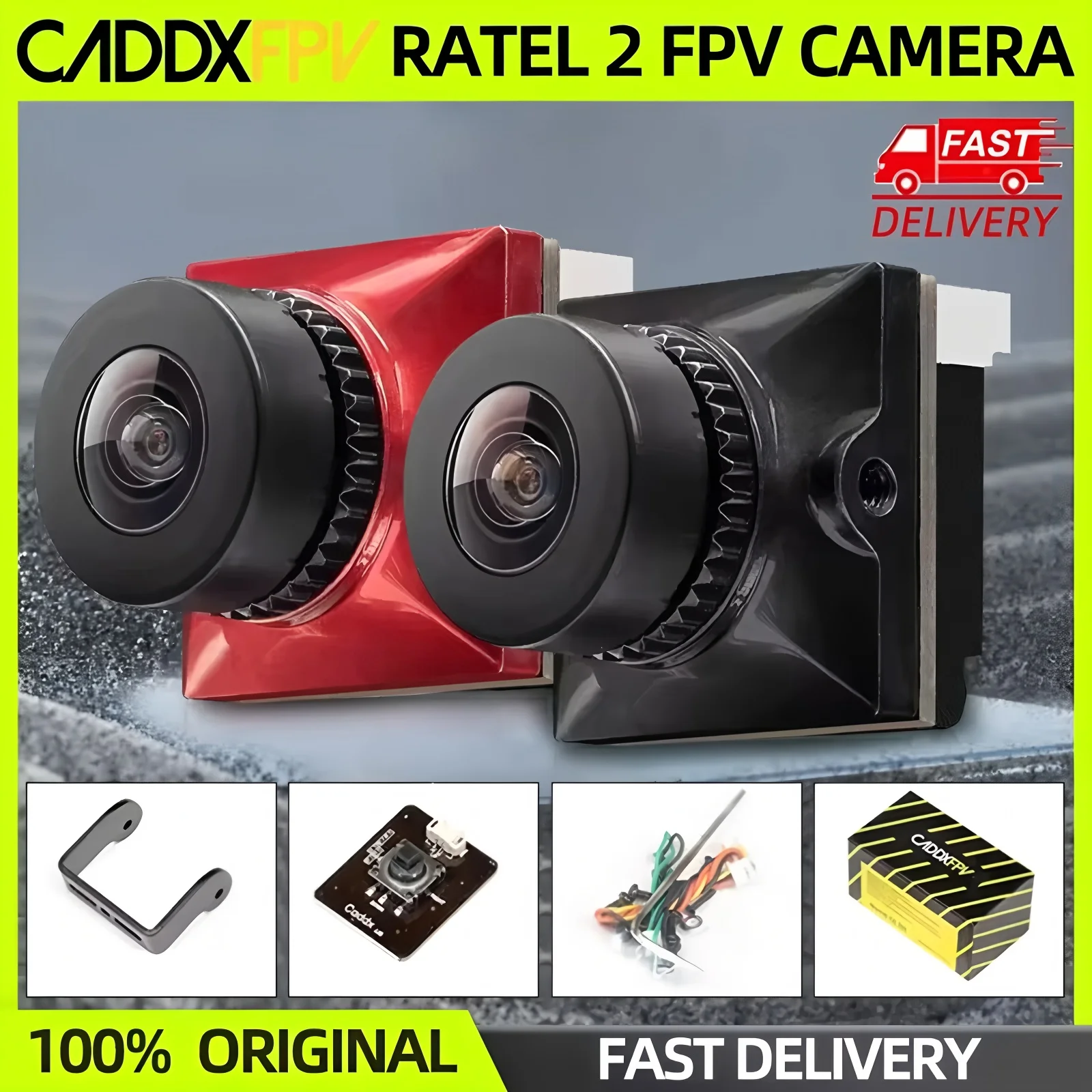 

Caddx Ratel 2 V2 Micro FPV Camera with Switchable 2.1mm Lens 16:9/4:3 NTSC/PAL 1/1.8'' Inch Starlight for RC FPV Racing/Drone