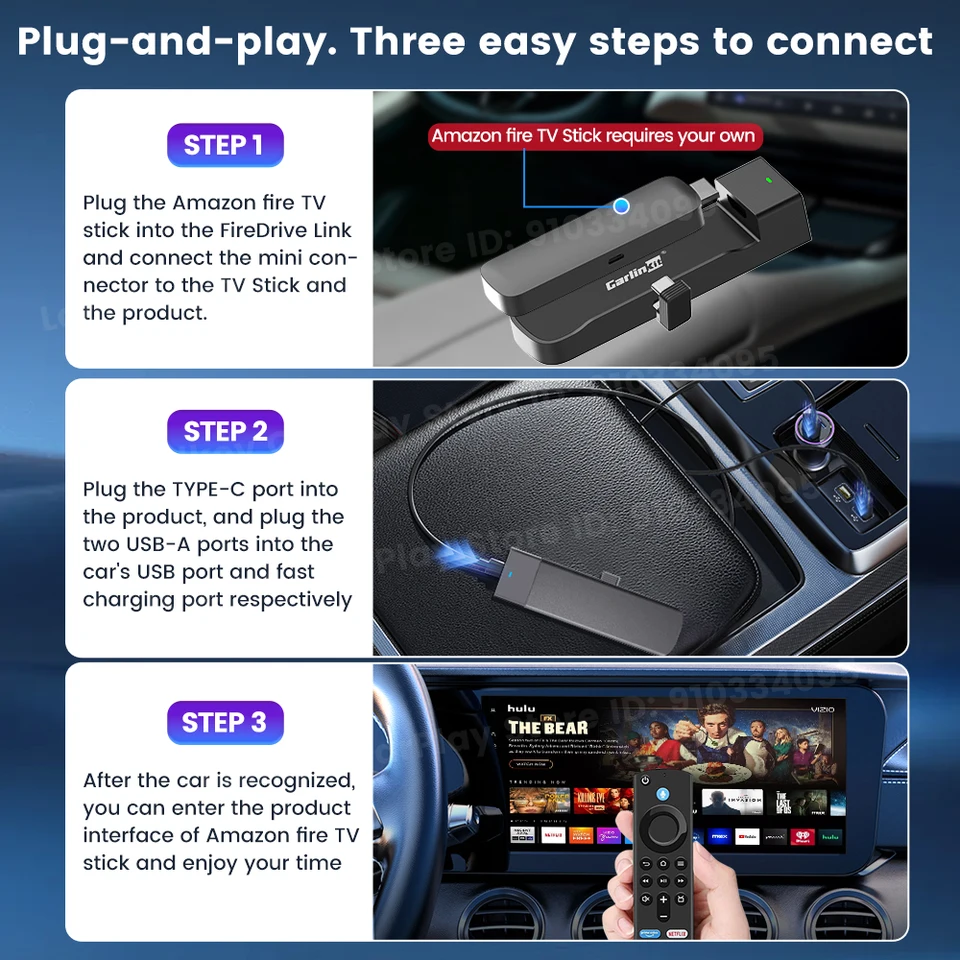 2026 HDMI Carlinkit FireDrive Link For Amazon Fire TV Stick Videos