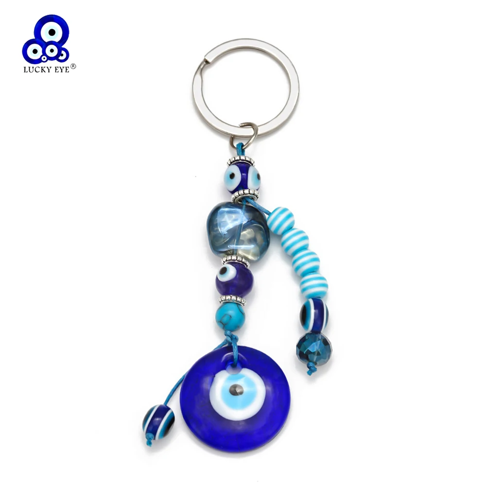 Lucky Eye Glass Turco Evil Eye Ciondolo Portachiavi Bead Nappa Portachiavi Borsa Portachiavi per auto Gioielli llavero porte clé