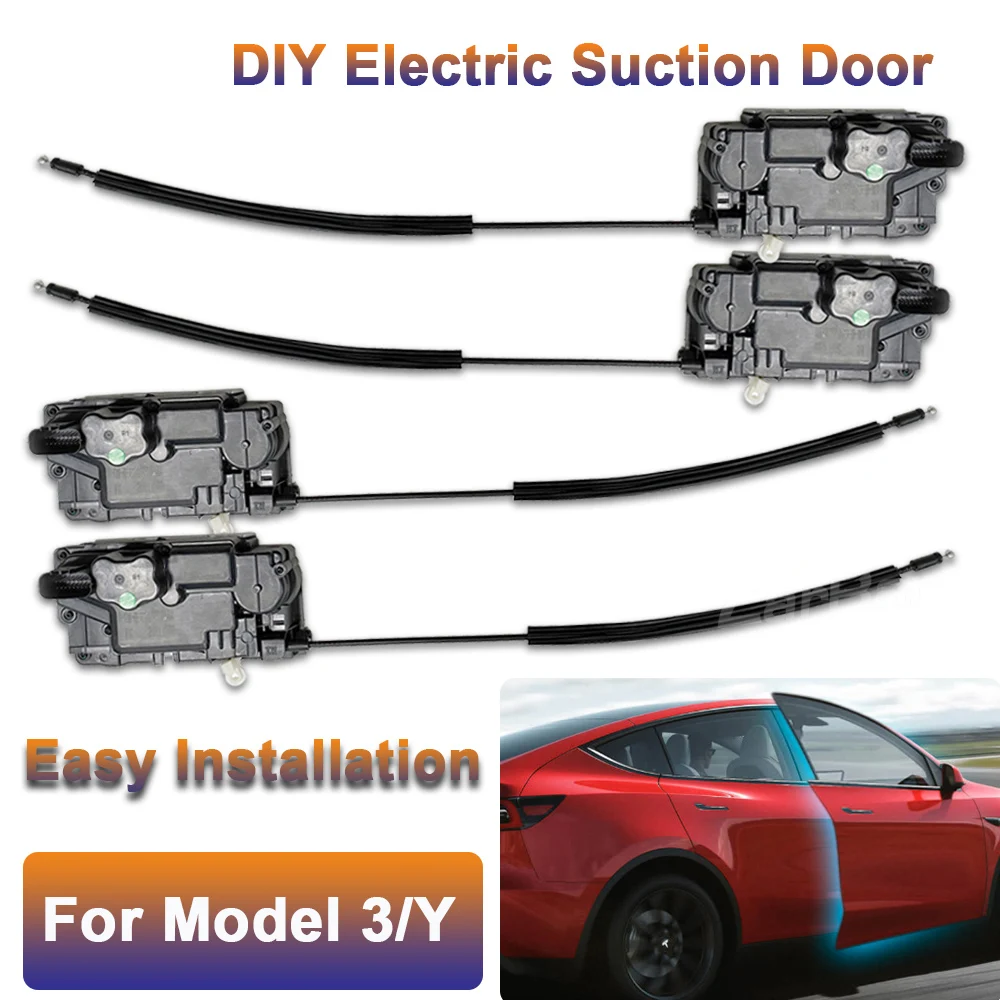 

For Tesla Model 3 Y Waterproof Electric Suction Door Soft Close Super Silence Automatic Lock Anti-Pinch Smart Vehicle Door