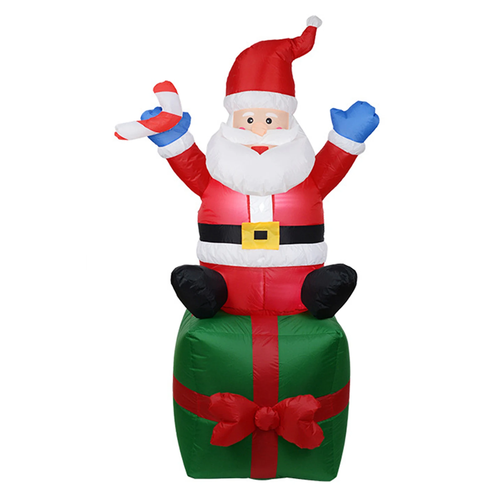 

Christmas Inflatable Santa Claus Light up Santa with Gift Box for Xmas Holiday Yard Garden Lawn