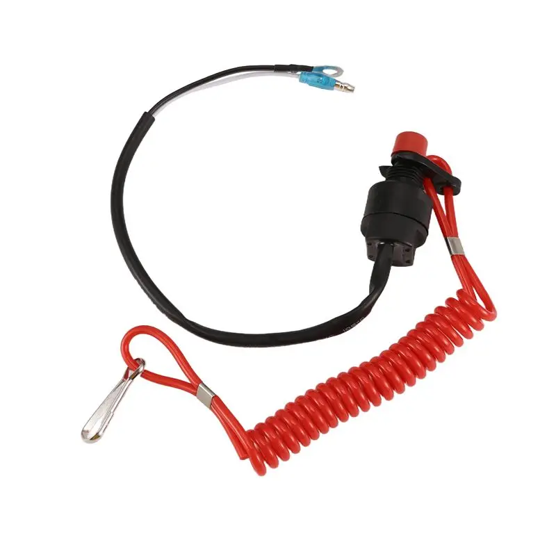 AEA6-Boat Motor Emergency Kill Stop Switch For Yamaha /Tohatsu Outboard Stop Kill Switch Cut Off Switches With Safety Tether Lan