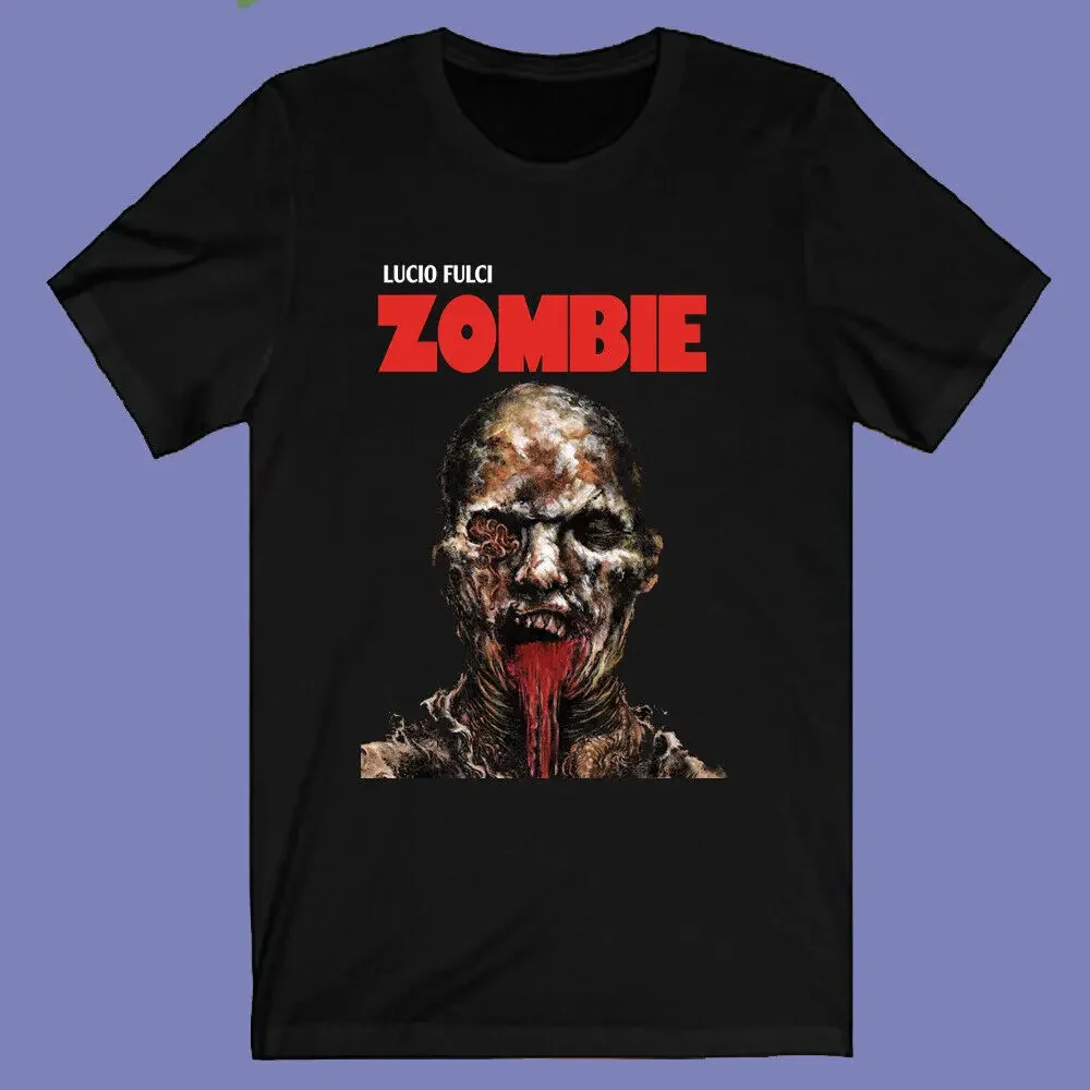 Zombie Lucio Fulci Horror Movie Men's Black T shirt Size S 3XL