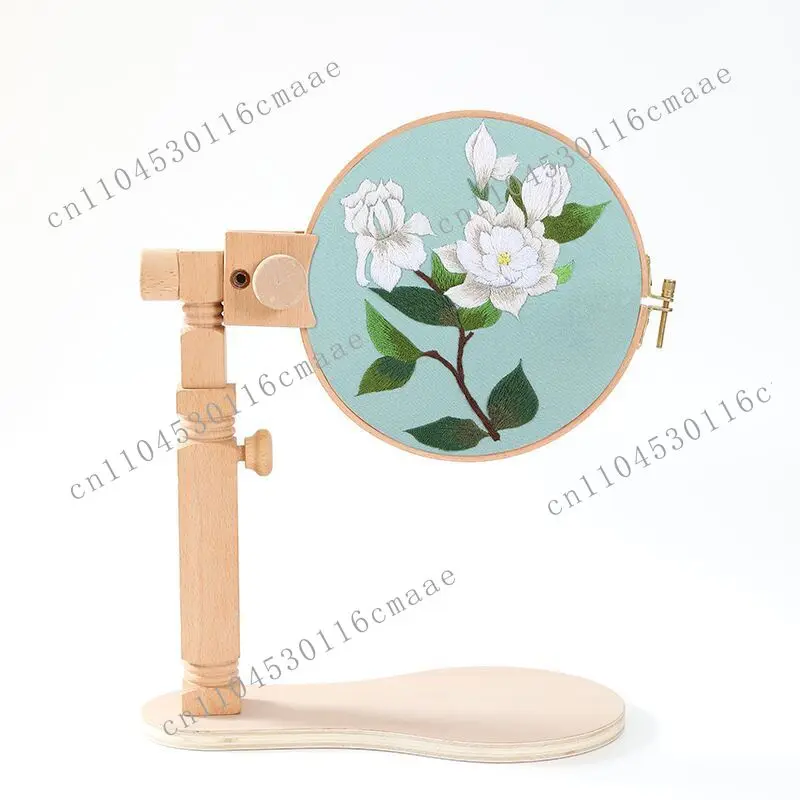 

Portable Solid Wood Cross Stitch Stand, Circular Desktop Embroidery Stand, Adjustable and Rotatable, Hand Embroidered