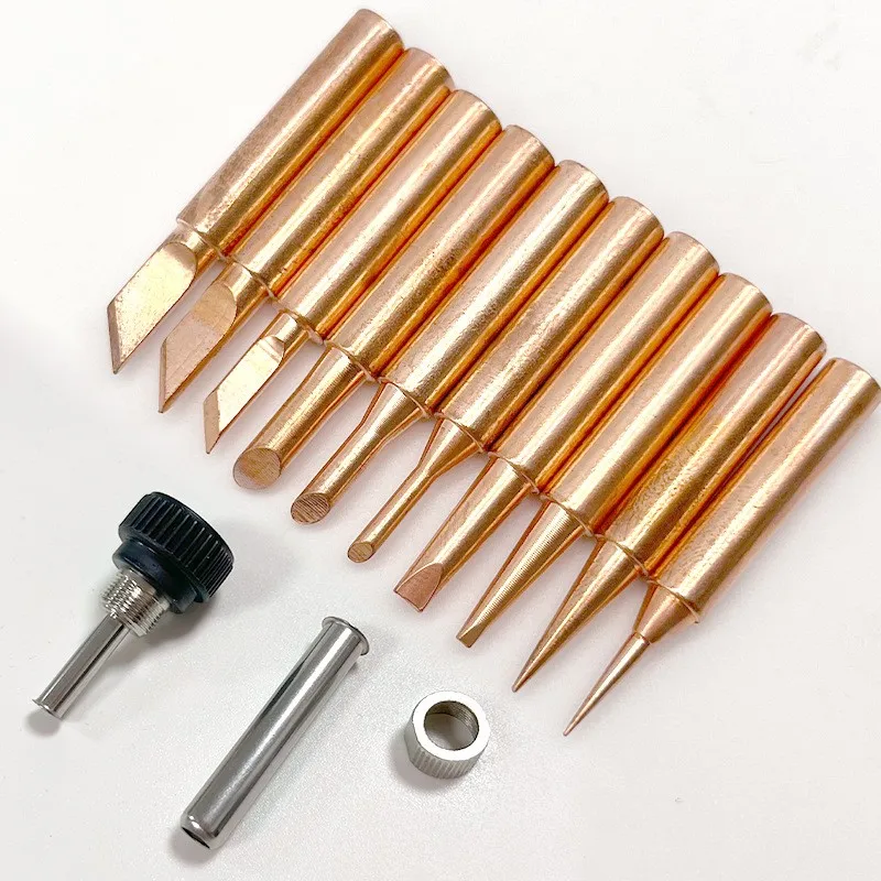 Pure Copper Soldering Iron Bit Set Tip Suitable For Model 936 937 907 900M-T (B+K+SK+0.8D+1.2D+2.4D+3.2D+1C+2C+3C)