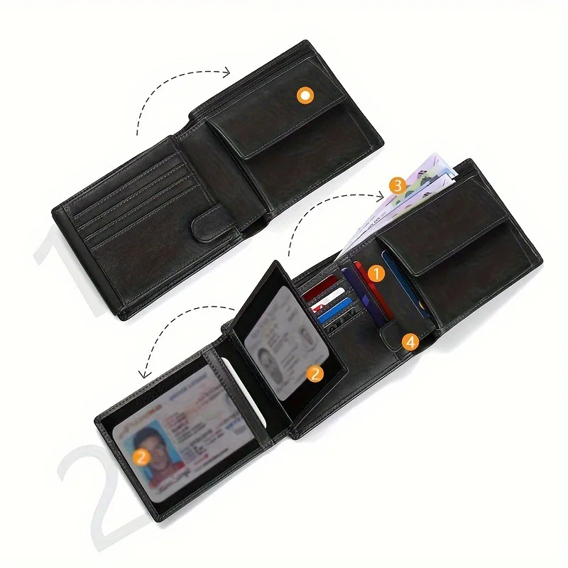 Double Loose-leaf Men’s Wallet More Card Slots Simplified Coin Purse Rfid Large Capacity Wallet