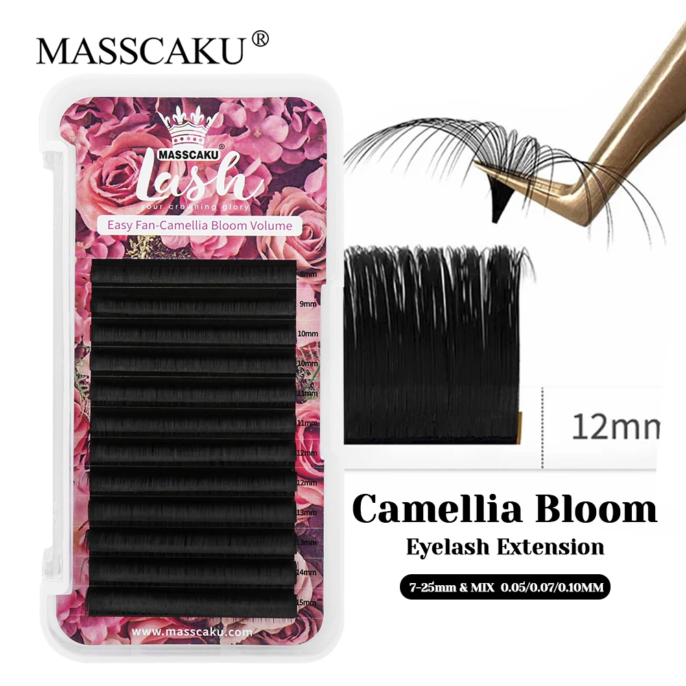 High Quality 0.05/0.07/0.10mm Thickness False Silk One Second Blooming Lashes Handmade Automatic Flowering Eyelash from MASSCAKU