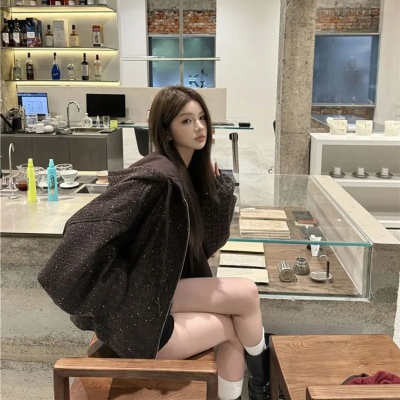 

YYAHAS женский осенний пуловер на молнии, ретро 2200, новый стиль, свободный крой, утягивающий универсальный топ с длинными рукавами