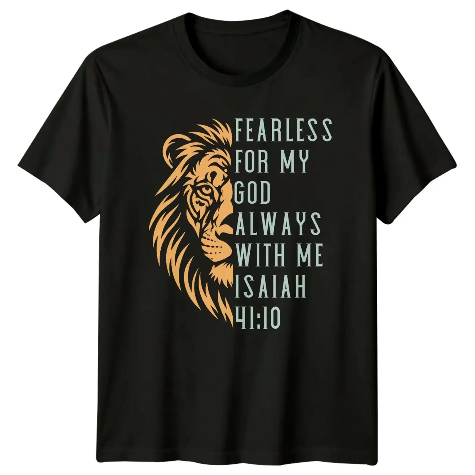 Fearless For My God Always T Shirt Bible Verse Christian Clothing Christmas Image 1 of 4 vintage Washed Breathable homme