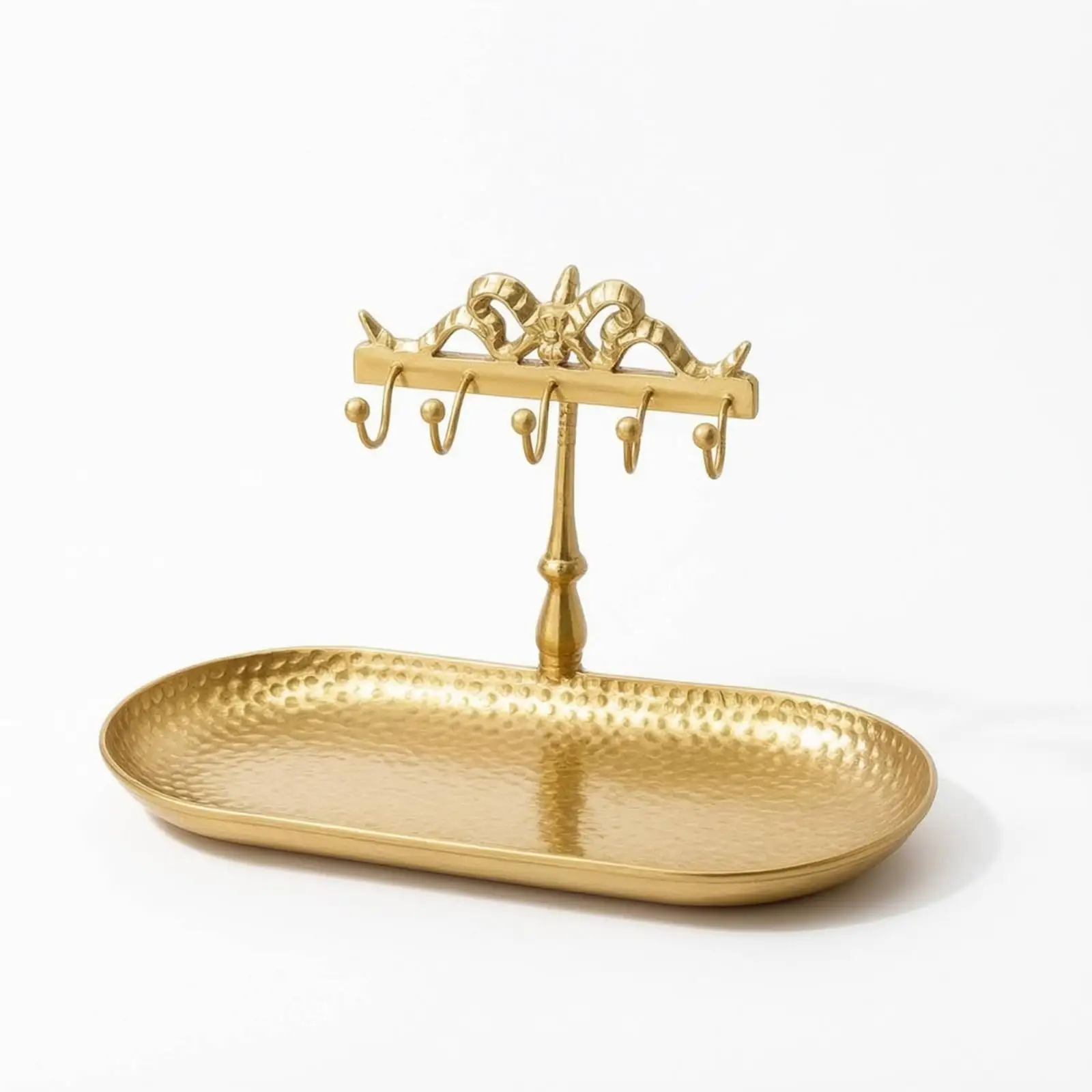 Plateau de présentation de bijoux en laiton, organisateur vintage, support décoratif pour bagues, pour commode ou coiffeuse