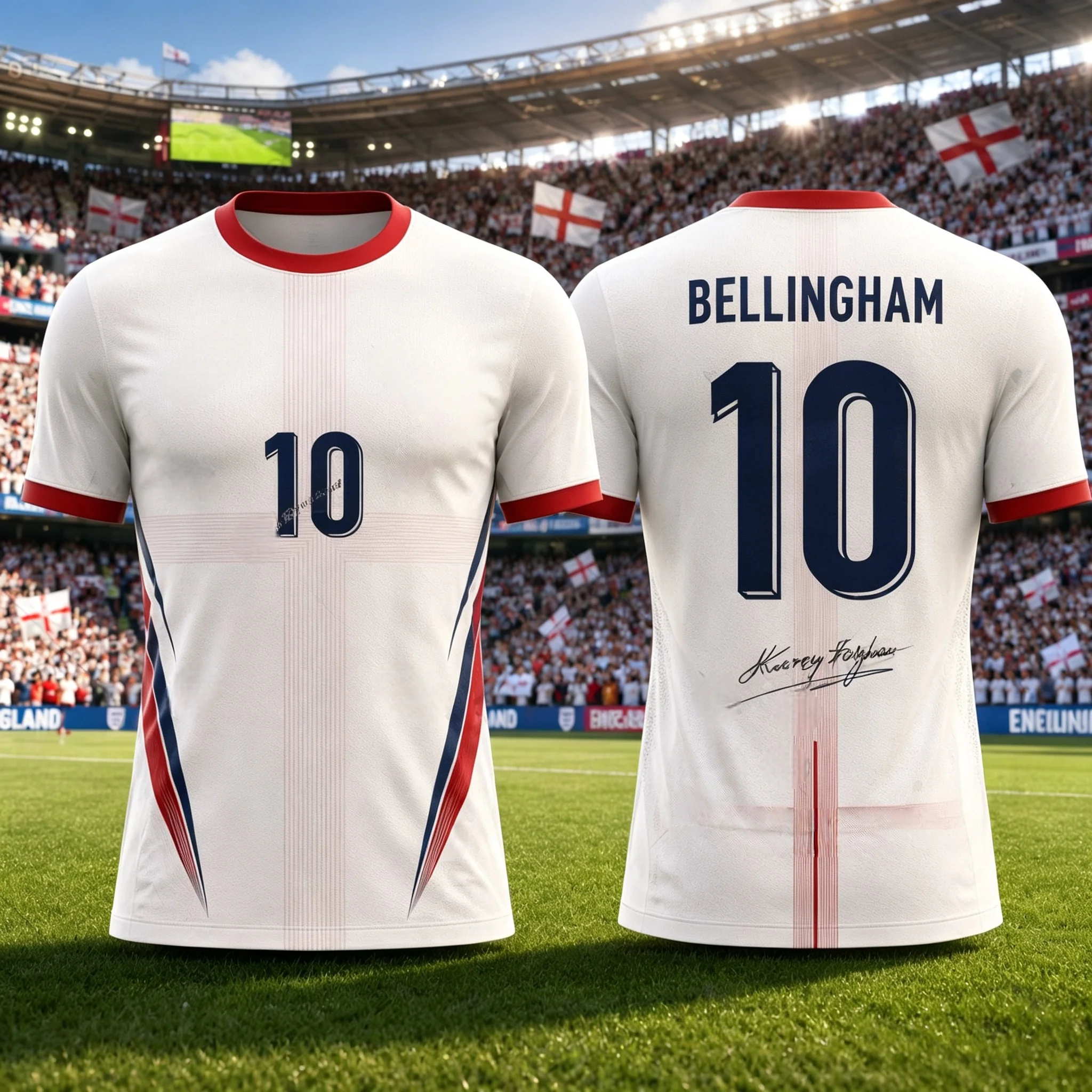 26 England Fußball-Fan-Trikot, Sonderausgabe, schnell trocknend, atmungsaktiv, bequem, Trainings-Fußballtrikot, Outdoor-Eltern-Kind-Oberteile