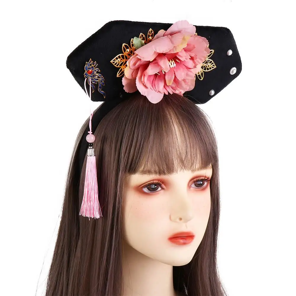 Headhoop flor pérola chinês antigo cocar hanfu argola de cabelo estilo antigo headwear estilo chinês bandana antiga