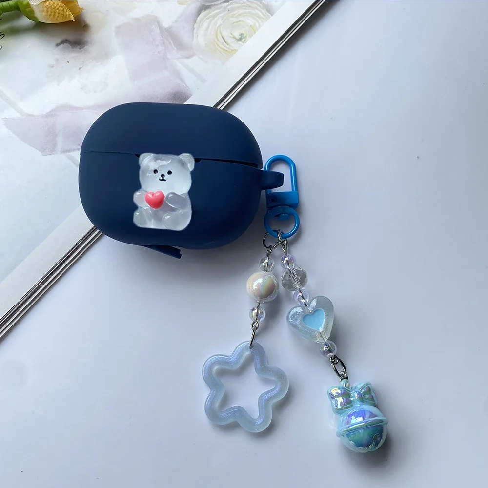 Чехол для Redmi Buds 3Lite с цветком/милым мультяшным брелком, силиконовый чехол для наушников для Redmi Buds3lite, коробка для наушников fundsa