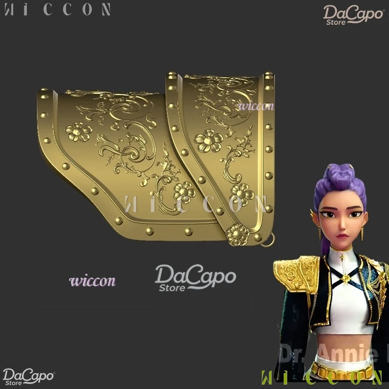 Traje oscuro para adultos Rumi zoey Mira armadura de hombro dorada pulsera de Color Prop Kpop Demon Hunter Cosplay HUNTRX Anime Acc