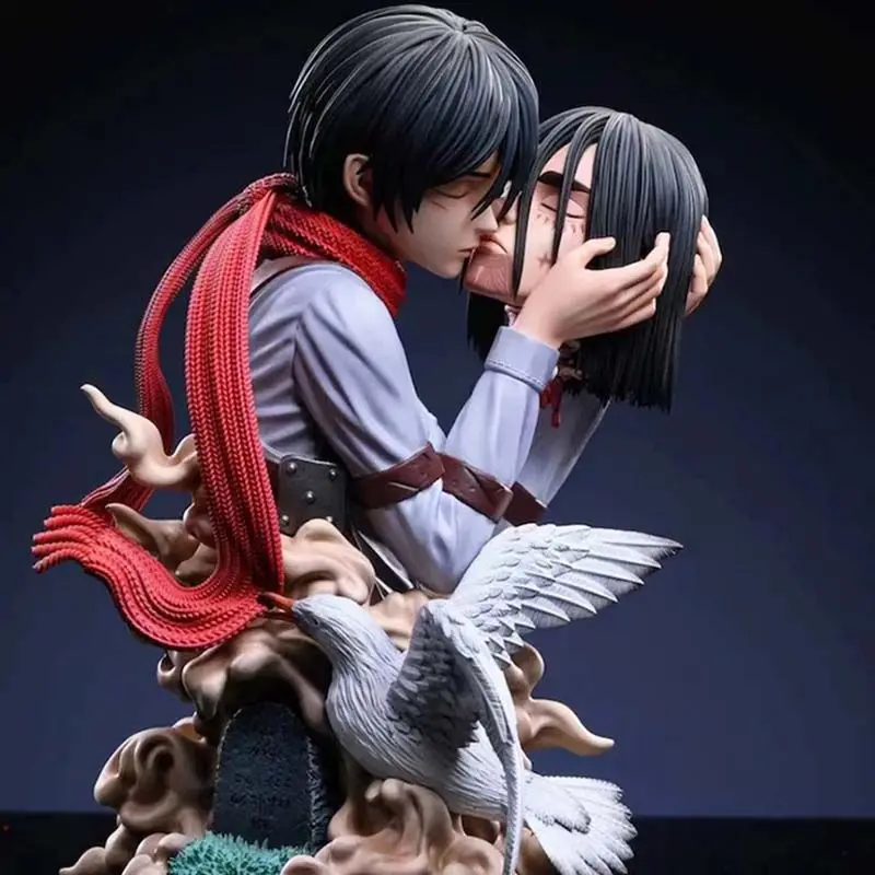 Attack On Titan Figures Mikasa·Ackerman Figure Eren Action Figurine Eren Jaeger Models Pvc Gk Statue Collectible Toys Doll Gifts