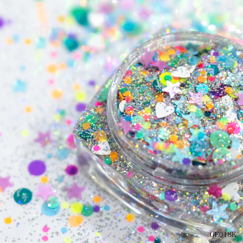 

10g Glitter Epoxy Resin Filling Rainbow Filler DIY Mix Star Heart Candy Color Sequins For Jewelry Making Nail Tumbler Cup