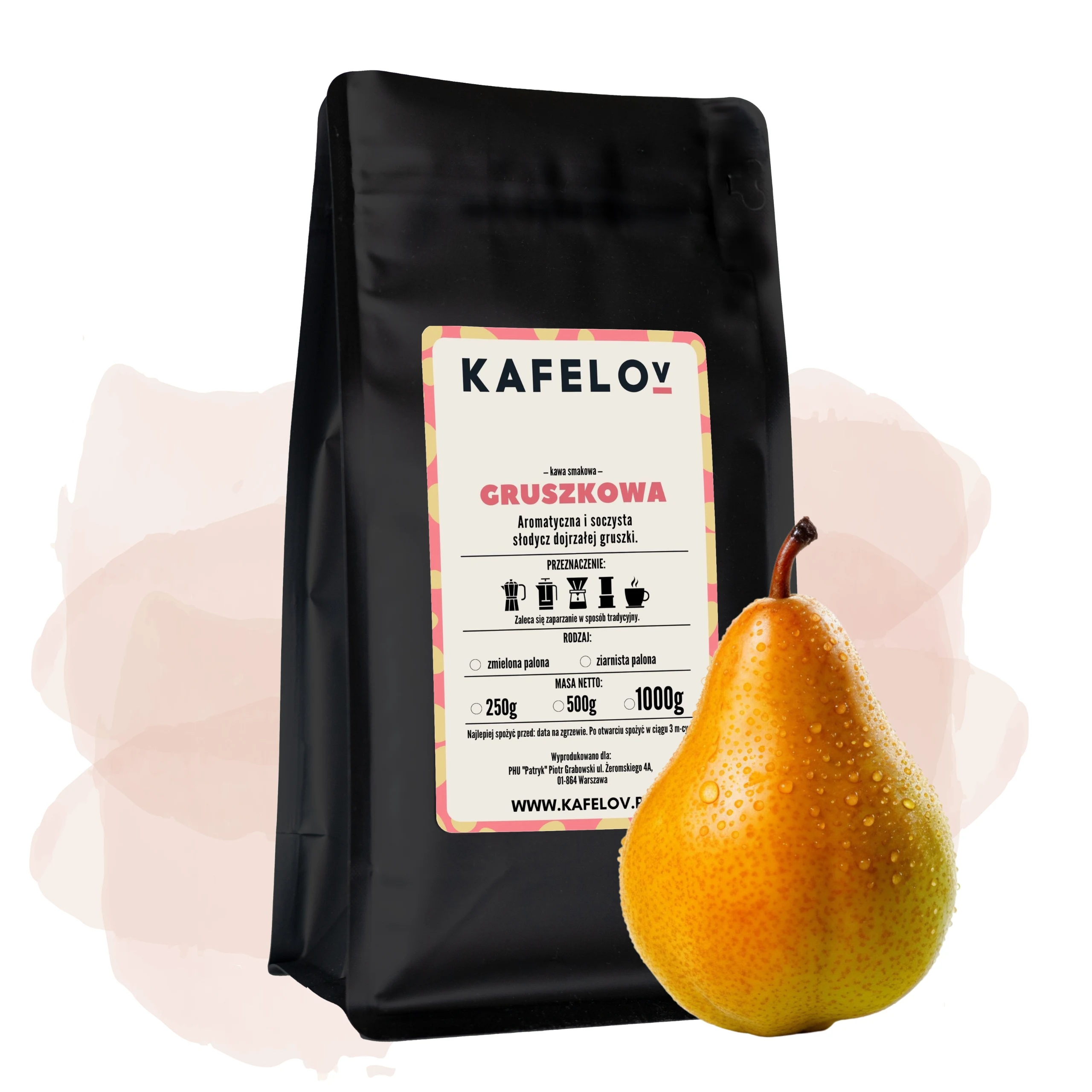 Kawa Kafelov smakowa GRUSZKOWA 500g ziarnista