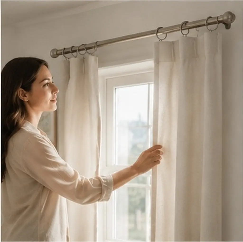 24Sets Curtain Rings Eyelet Metal Drapery Pin Hooks Seamless Hanging 32Mm Internal Diameter for Home Bathroom Shower Window