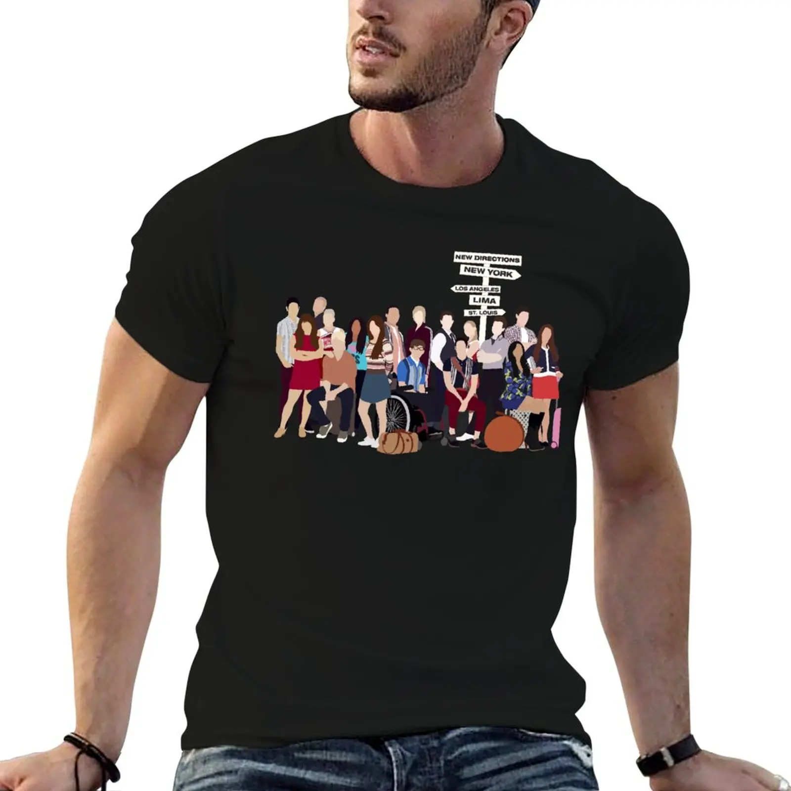 

Glee characters T-Shirt graphic t shirt vintage vintage t shirts funny t shirts for men