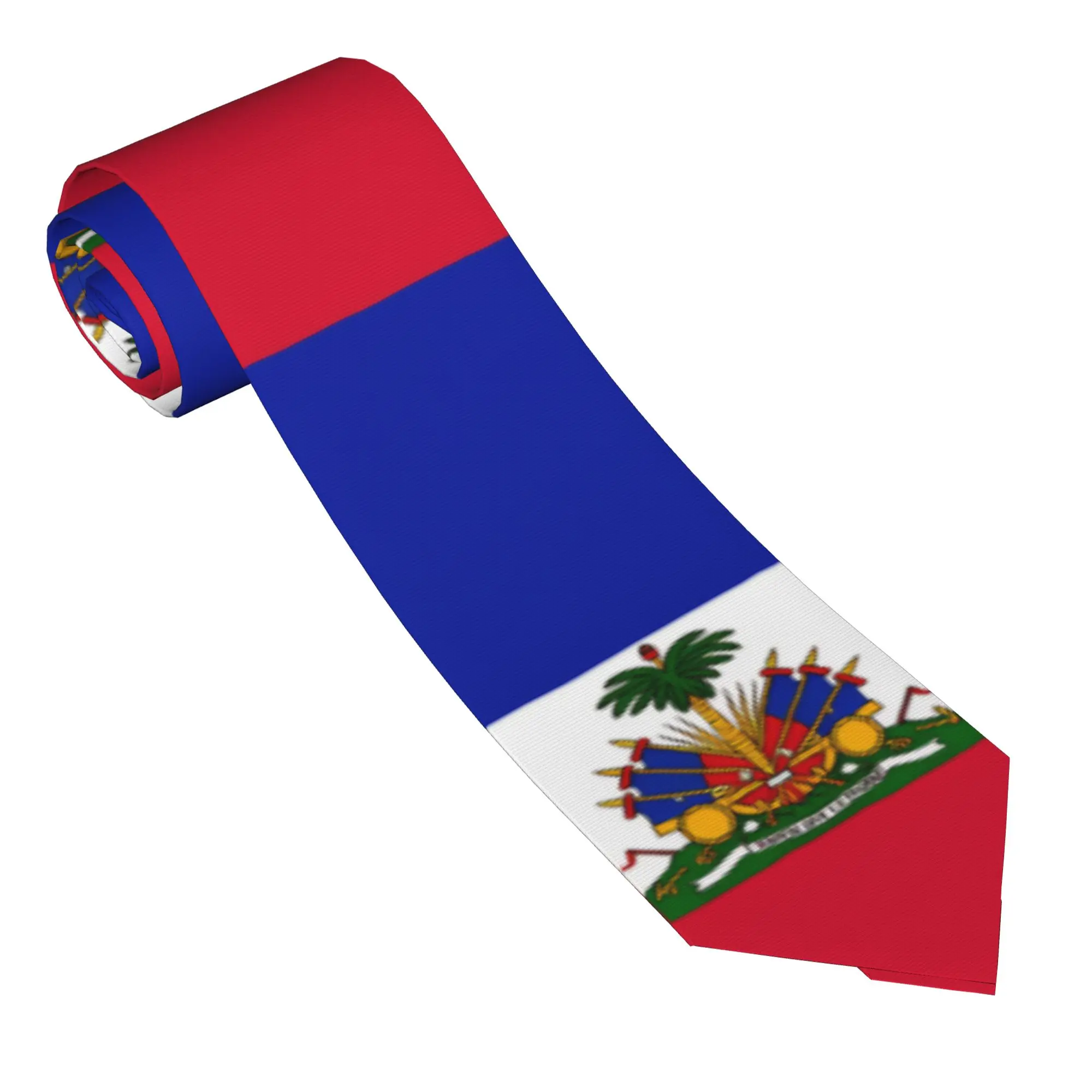 Haiti Flag Tie  Wedding Party Neck Ties Male Retro Casual Necktie Accessories Great Quality Pattern Collar Tie