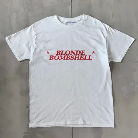 Blonde Bombshell Classic Unisex Heavy Cotton T-shirt Women Men 90s Vintage Streetwear Tee Shirt Trending Print Female Clothing