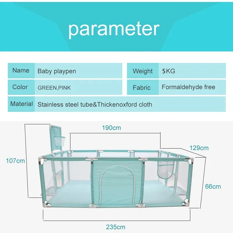 Baby Playpen for Children Large Size Baby Playground Infant Safety Barriers Dry Balls Pool Newborn Stocking Activity Game Park