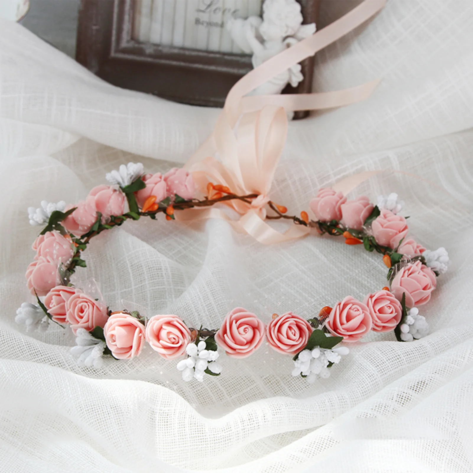 Bohemian Flower Crowns Wedding Jewelry Hairbands Tiaras Adjustable Floral Garland Wedding Wreaths Simulation Flower Headband